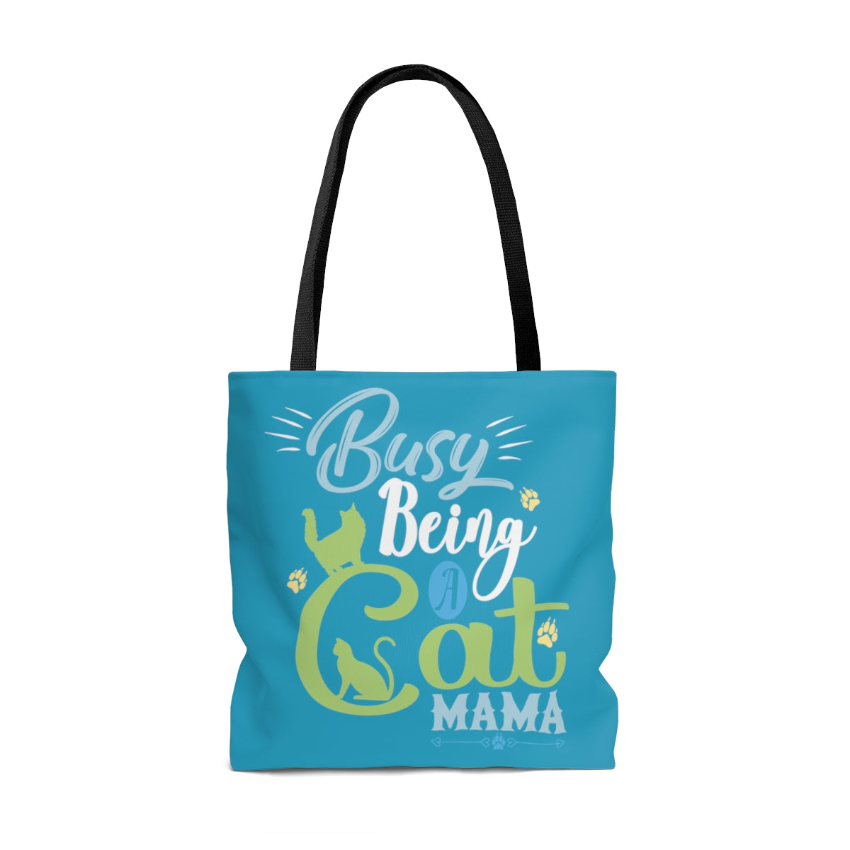 Busy Being a Cat Mama AOP Tote Bag