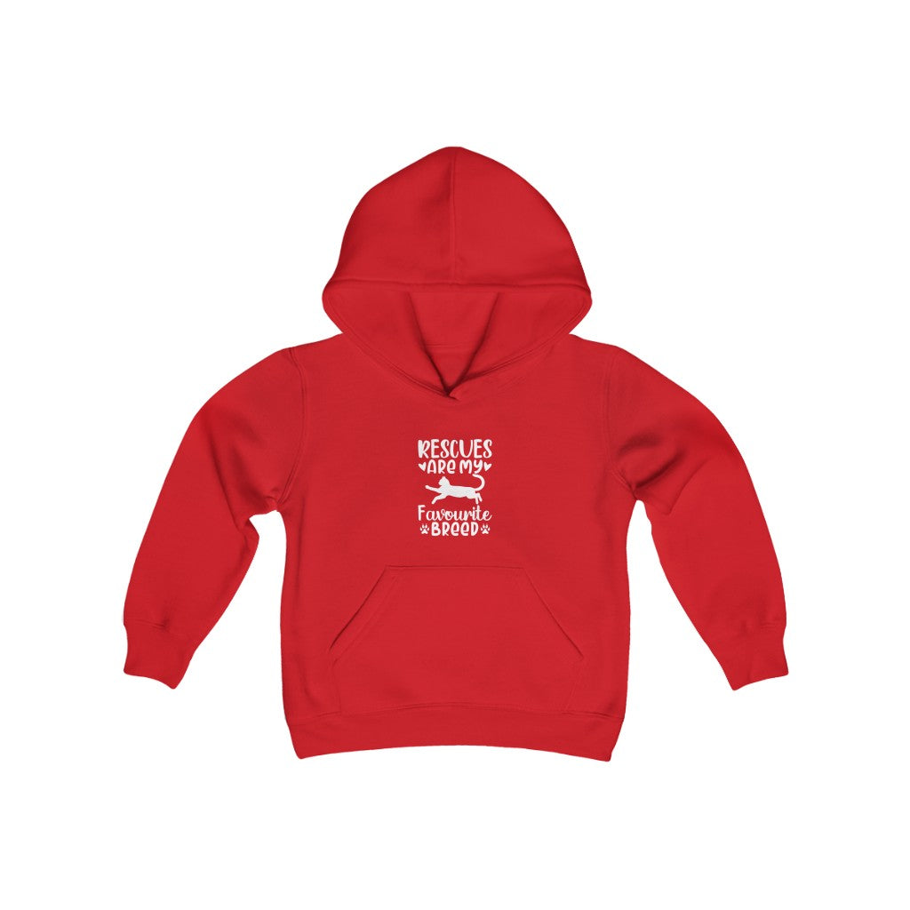 Rescues are My Favourite Breed Youth Heavy Blend Hoodie