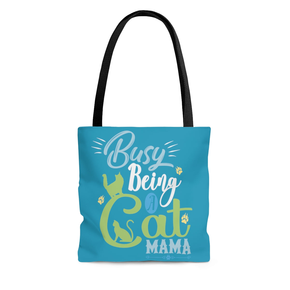 Busy Being a Cat Mama AOP Tote Bag