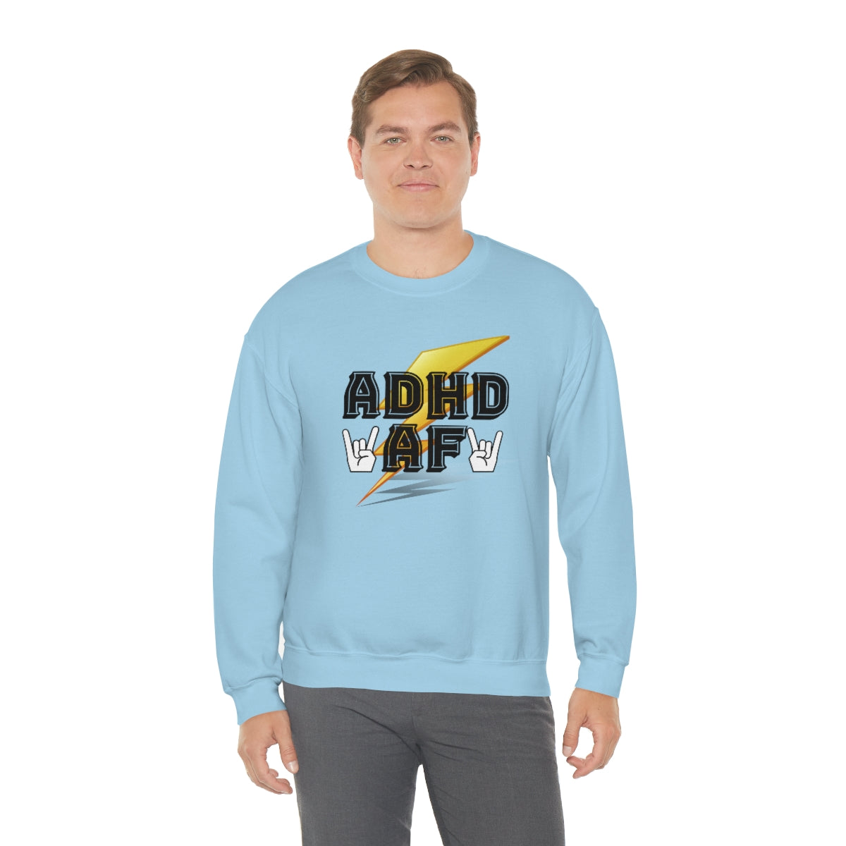 ADHD AF Lightening Bolt Unisex Crew Sweatshirt