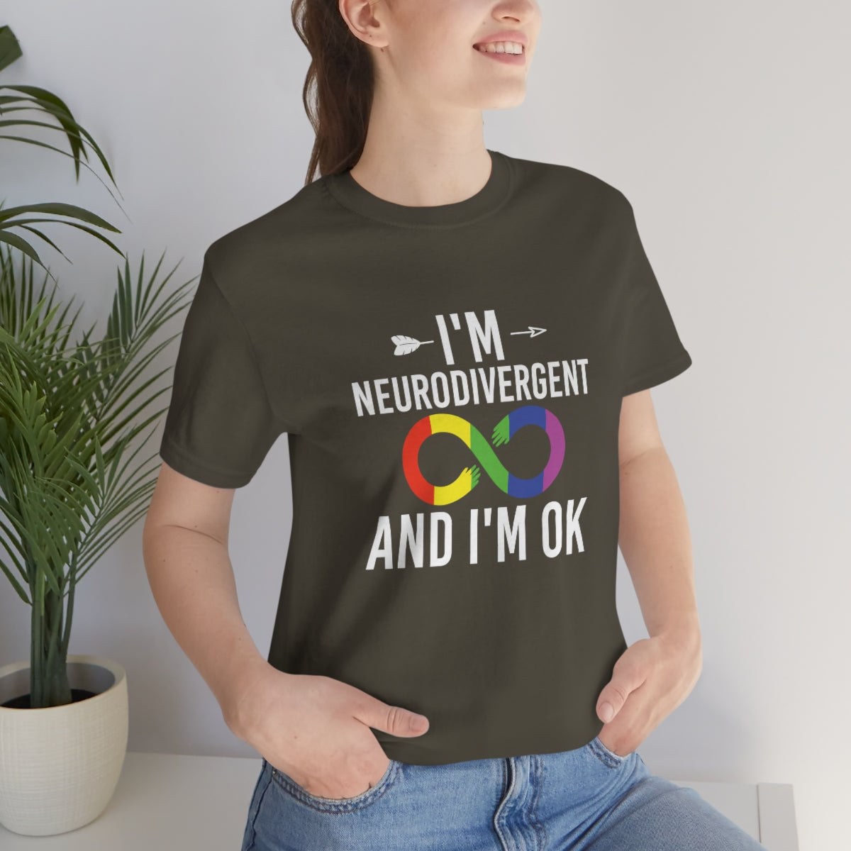 I'm Neurodivergent and I'm Ok Unisex Jersey Short Sleeve T-Shirt