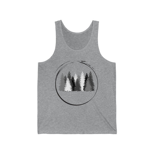 Pine Trees Hiking Camping Unisex Jersey Tank Top