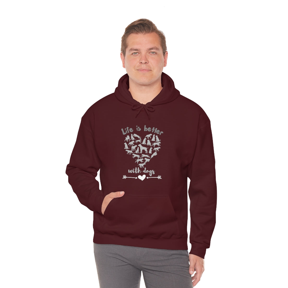 Life is Better With Dogs Cute Dog Lovers Gift Unisex Heavy Blend™ Hoodie