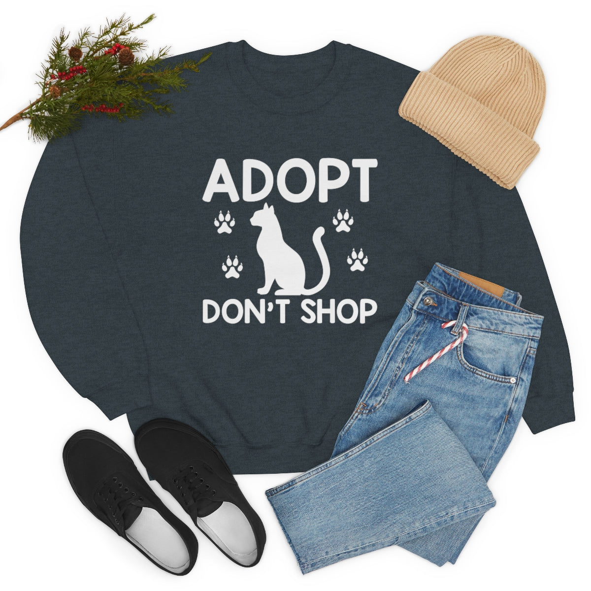 Adopt Don't Shop Animal Rescue Advocate Unisex Crew Sweatshirt