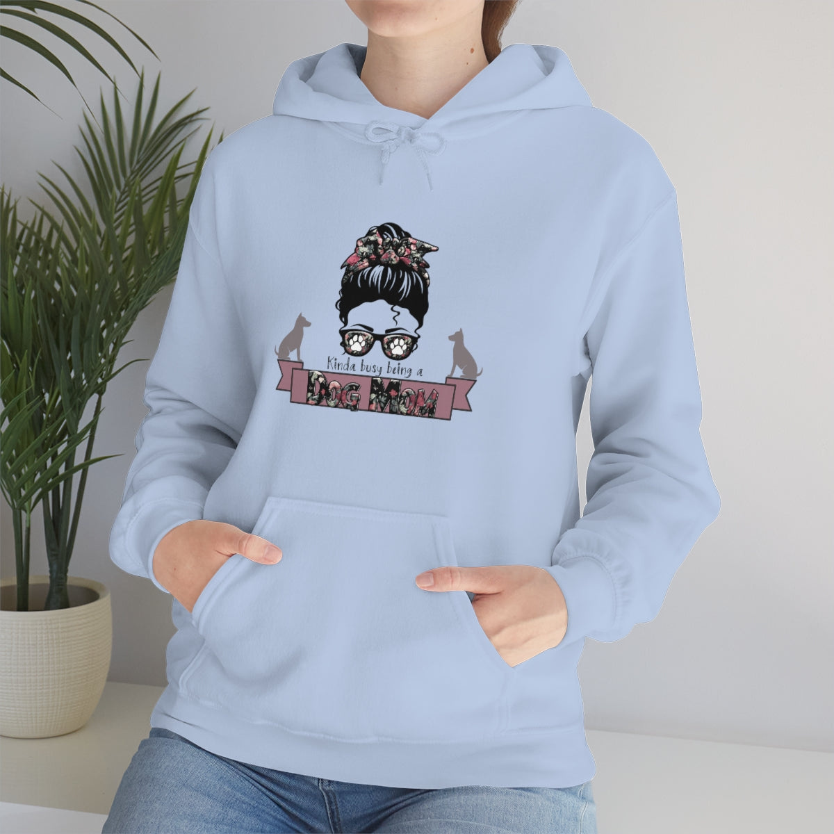 Kinda Busy Being a Dog Mom Dog Lovers Unisex Heavy Blend™ Funny Dog Mom Hoodie