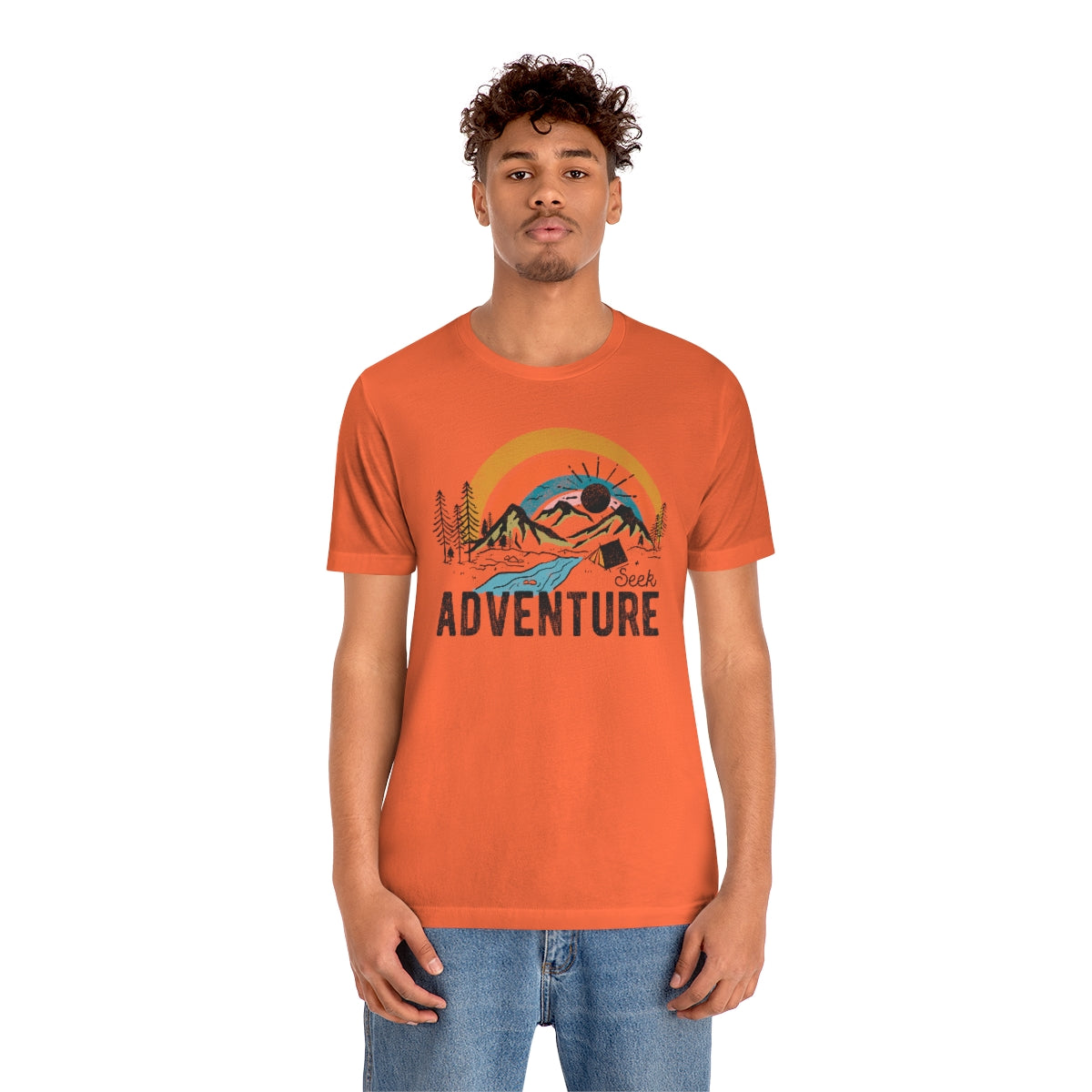 Seek Adventure Hiking Camping Lovers Unisex Jersey Short Sleeve T-Shirt