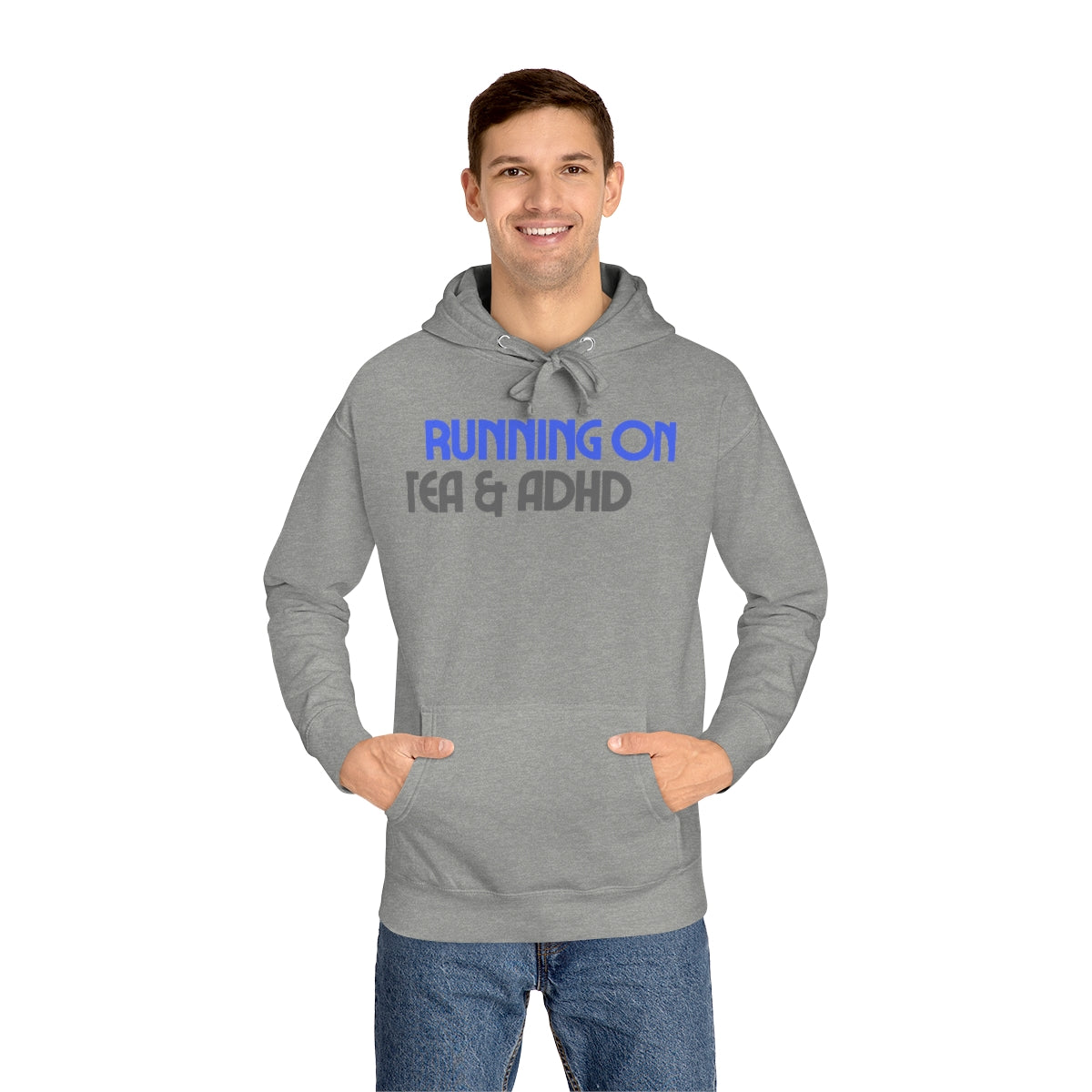 Running on Tea & ADHD Funny Neurodiversity Awareness Unisex Premium Fleece Hoodie