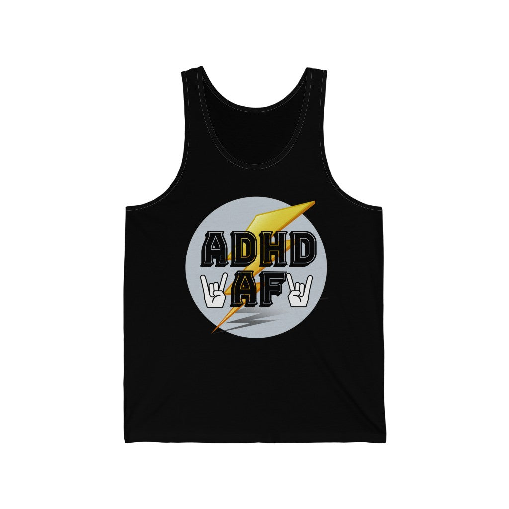 ADHD AF Funny Neurodiversity Awareness Unisex Jersey Tank Top