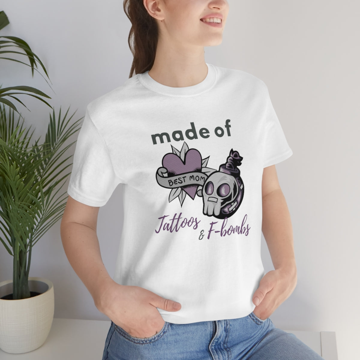 Made of Tattoo and F-bombs Mother's Day Gift Unisex Jersey Short Sleeve T-Shirt