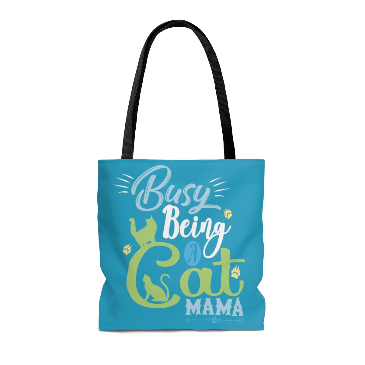 Busy Being a Cat Mama AOP Tote Bag