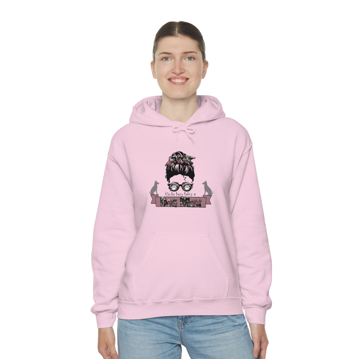 Kinda Busy Being a Dog Mom Dog Lovers Unisex Heavy Blend™ Funny Dog Mom Hoodie