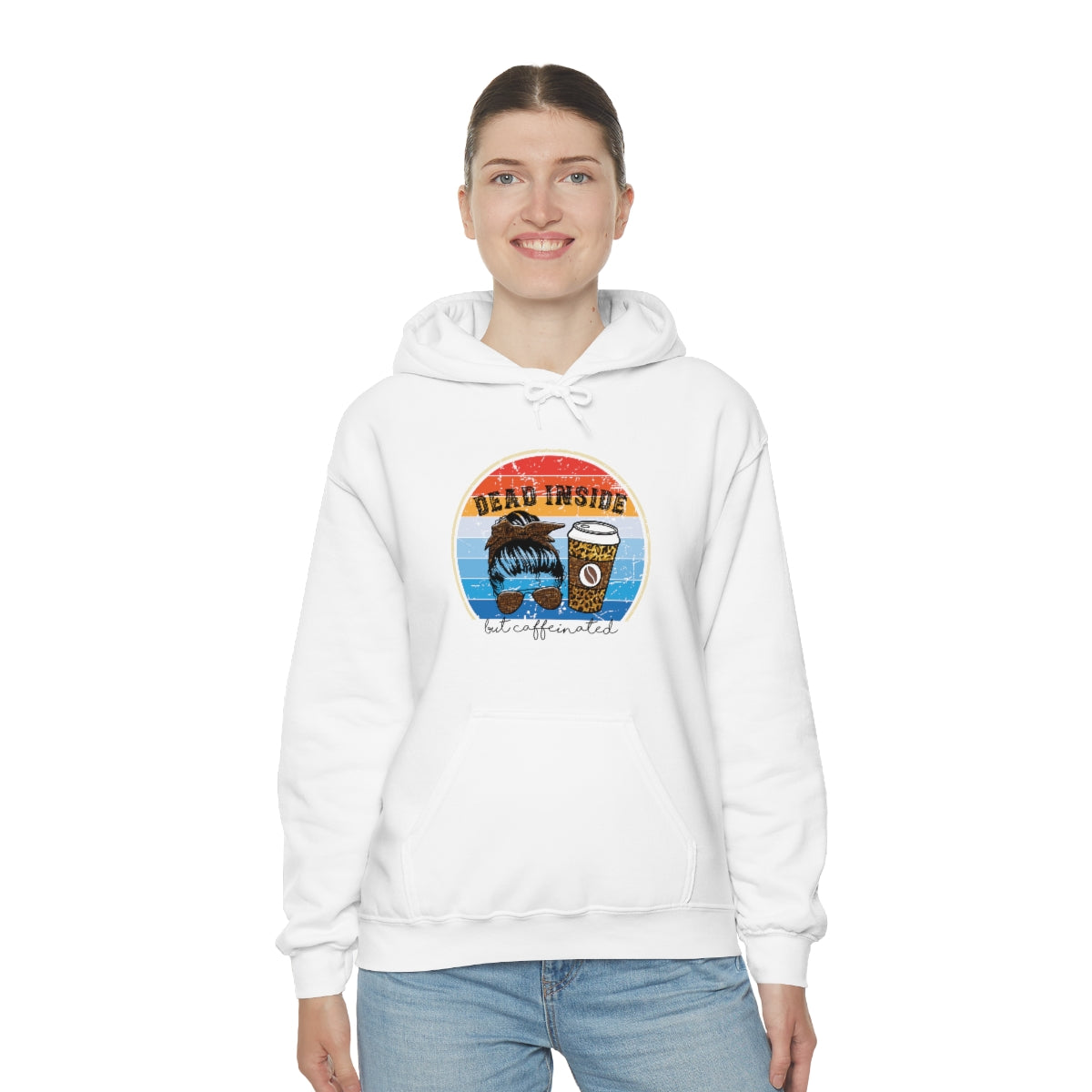 Dead Inside but Caffeinated Funny Unisex Heavy Blend™ Hoodie