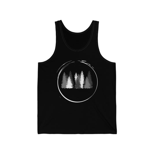 Pine Trees Hiking Camping Unisex Jersey Tank Top