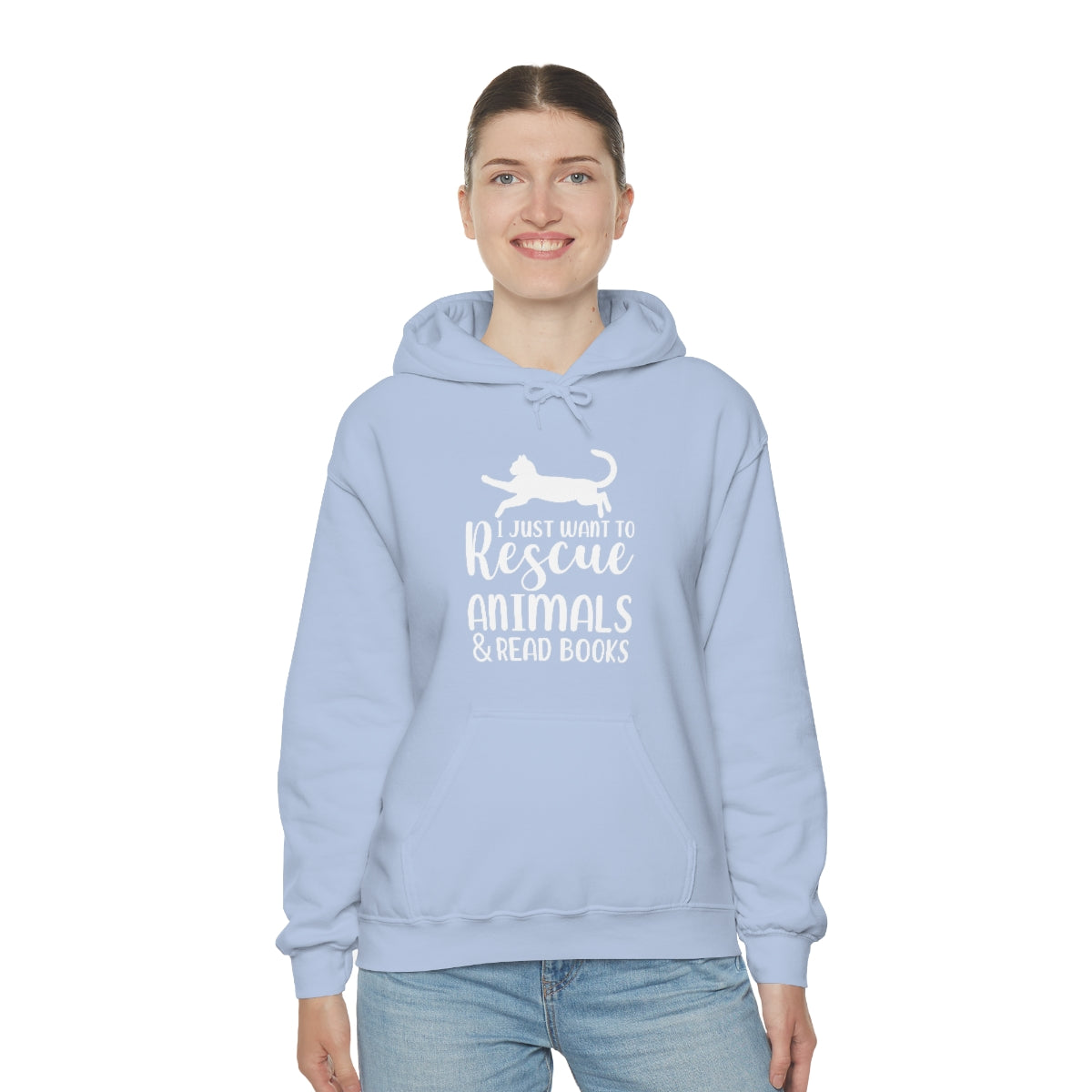 I Just Want to Rescue Animals and Read Books Unisex Heavy Blend™ Hoodie