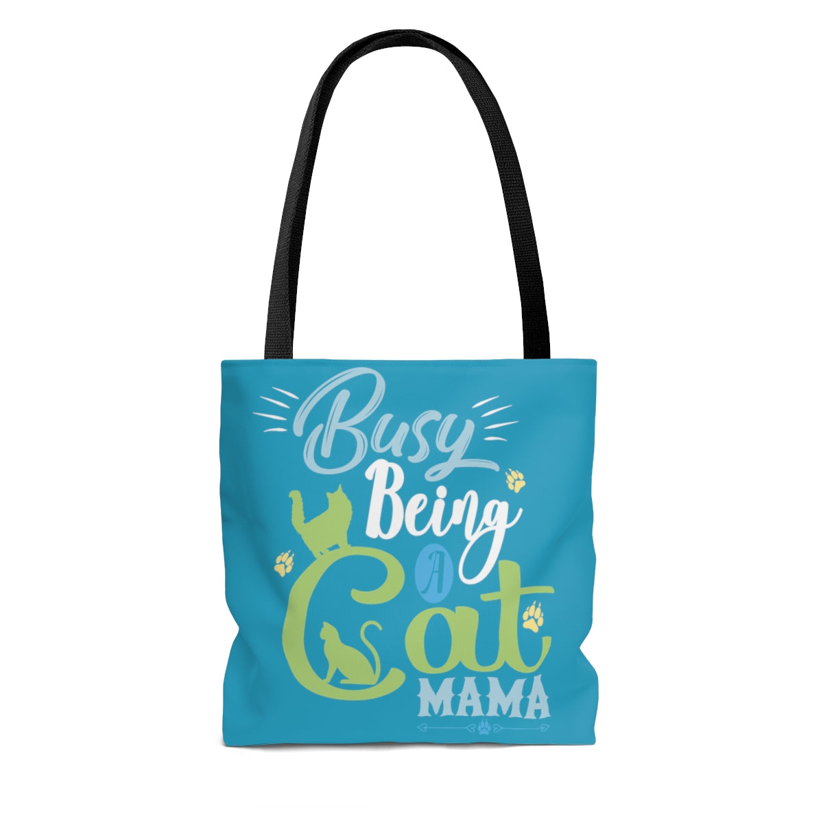 Busy Being a Cat Mama AOP Tote Bag