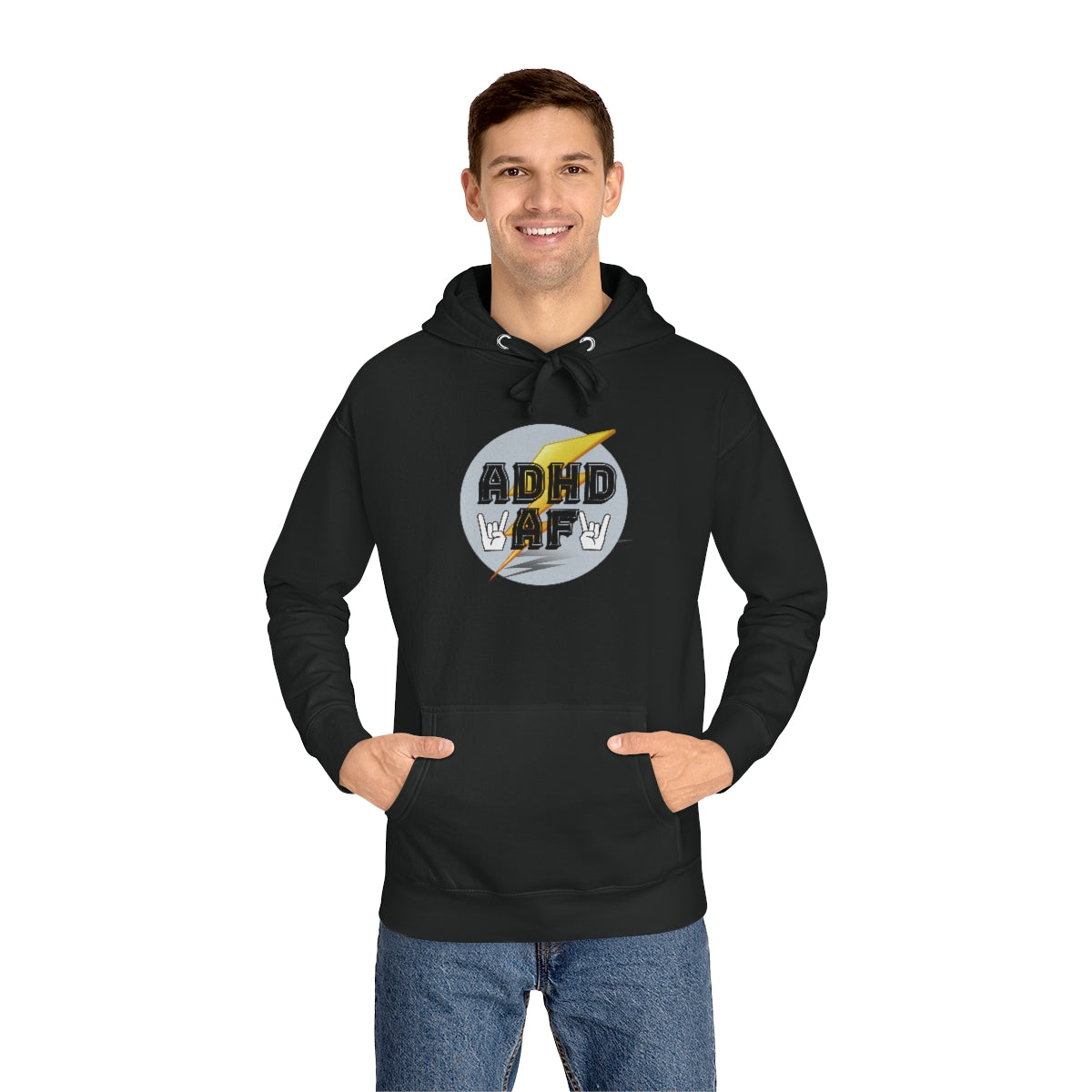 ADHD AF Funny Neurodiversity Awareness Unisex Premium Fleece Hoodie