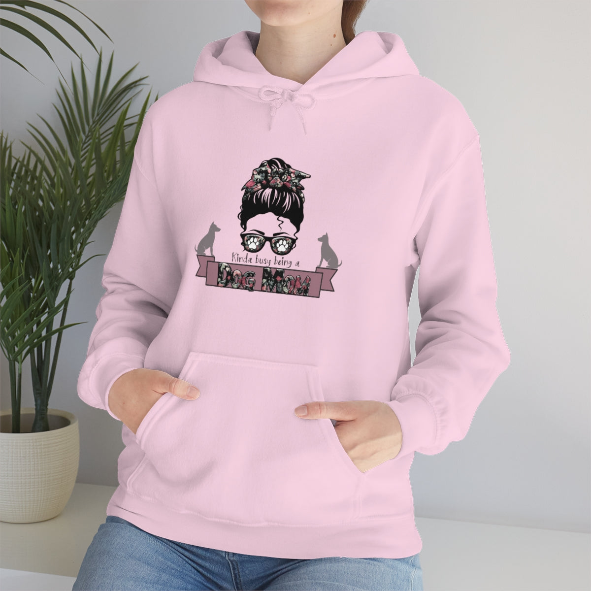 Kinda Busy Being a Dog Mom Dog Lovers Unisex Heavy Blend™ Funny Dog Mom Hoodie