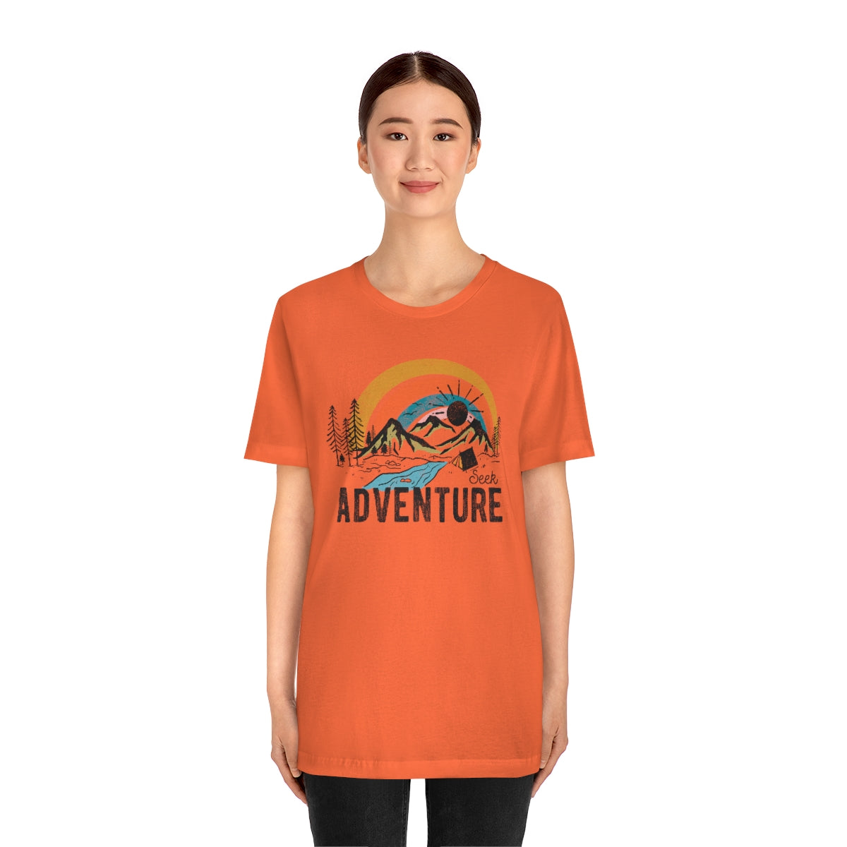 Seek Adventure Hiking Camping Lovers Unisex Jersey Short Sleeve T-Shirt