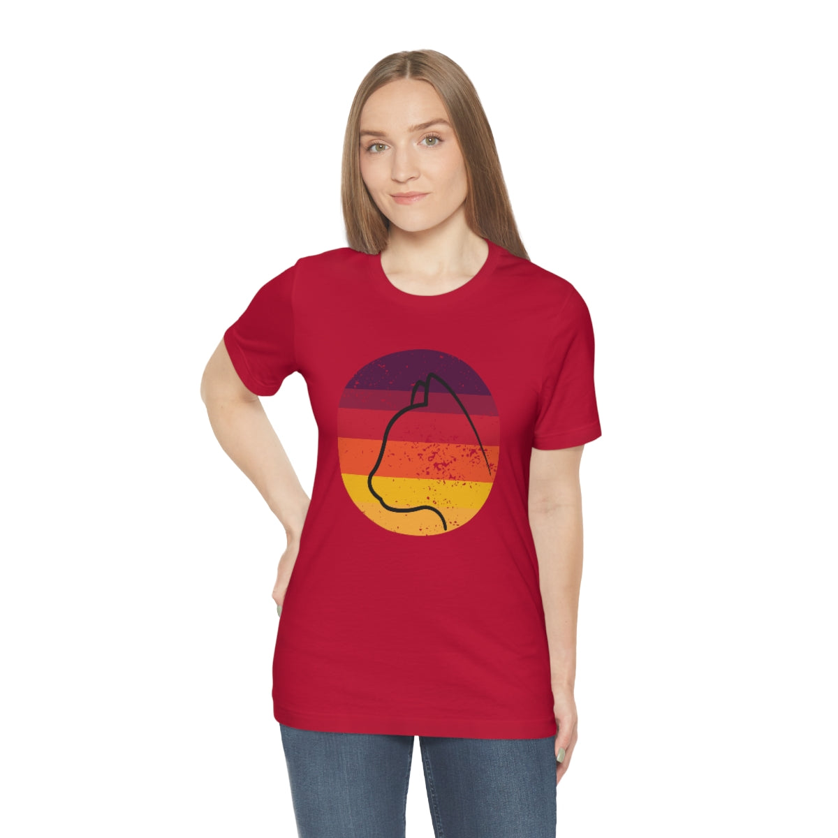 Vintage Sunset Cat Lovers Unisex Jersey Short Sleeve T-Shirt