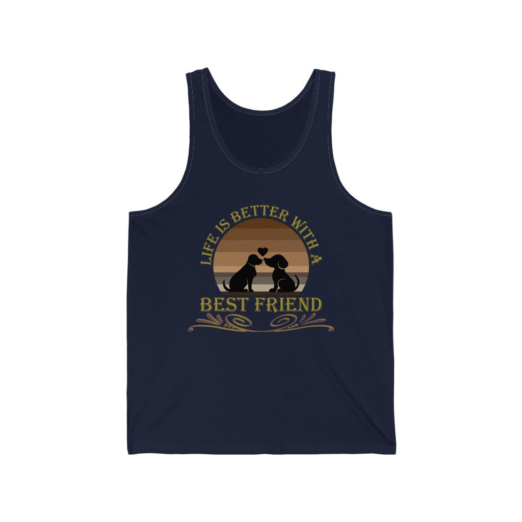 Life is Better With a Best Friend Animal Rescue Unisex Jersey Tank Top