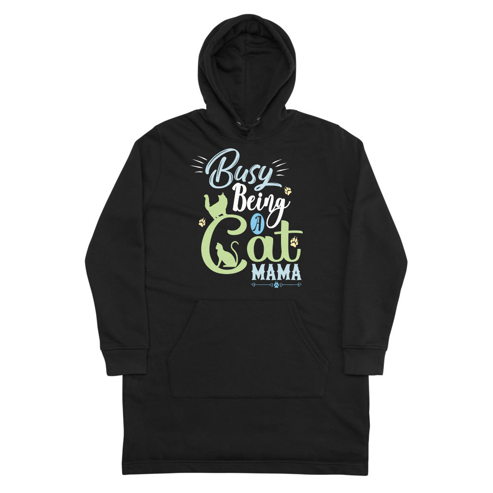 Busy Being a Cat Mama Cat Lovers Hoodie Dress