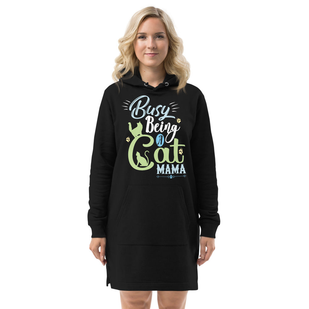 Busy Being a Cat Mama Cat Lovers Hoodie Dress