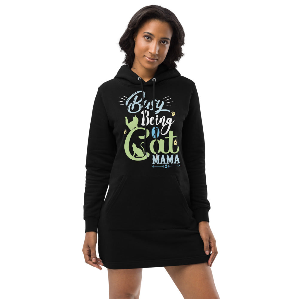 Busy Being a Cat Mama Cat Lovers Hoodie Dress