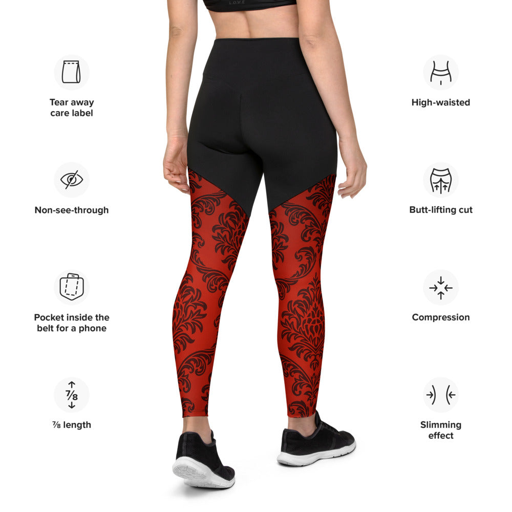 Victorian Gothic Sports Leggings