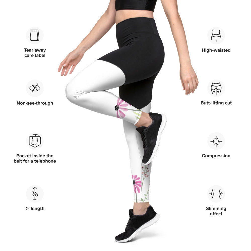 Spring Flowers Springtime Sports Leggings