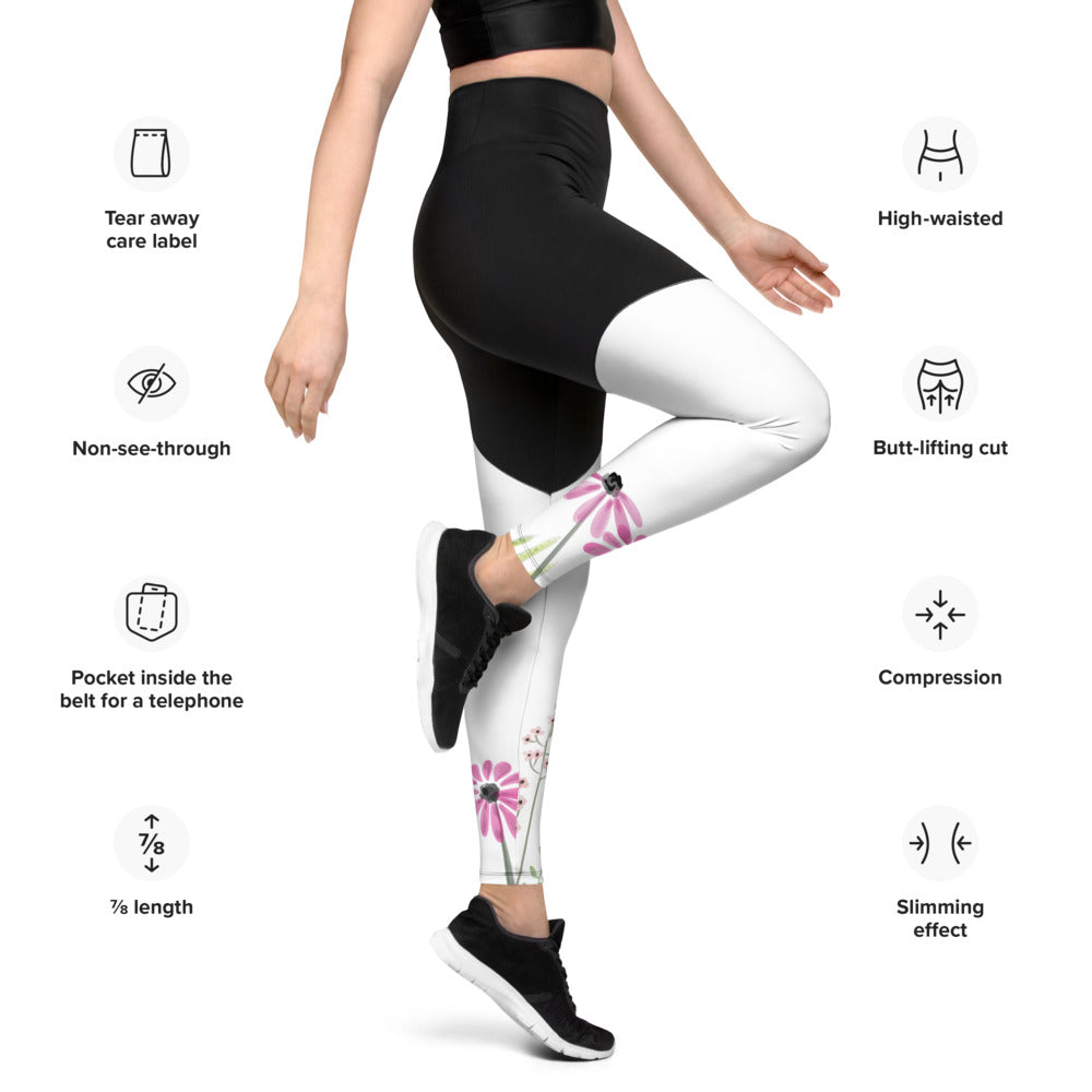 Spring Flowers Springtime Sports Leggings